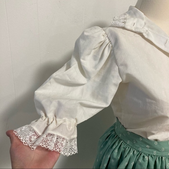 Vintage prairie skirt, shirt cottage core w/ apron Halloween costume Victorian - Picture 4 of 7